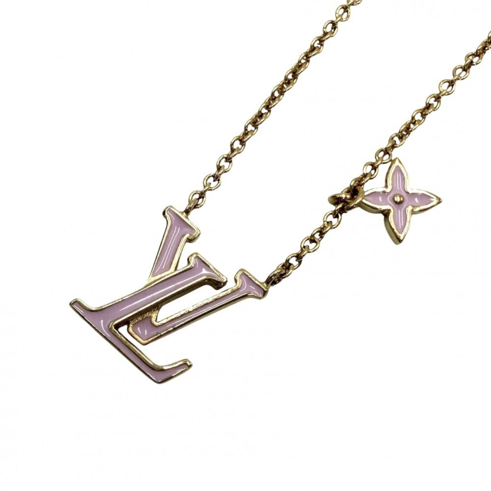 LOUIS VUITTON Gold Monogram Necklace
